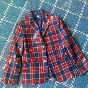 Like New Janie and Jack boys plaid wool blazer sz 10
